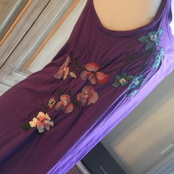 Johnny Was JWLA Purple Tank Top- Sz S - Picture 3 of 5